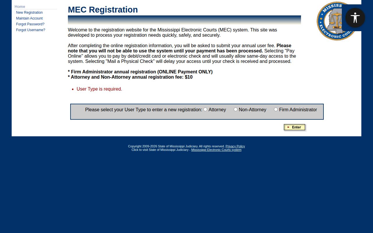 Mississippi court portal for Sunflower County release case records