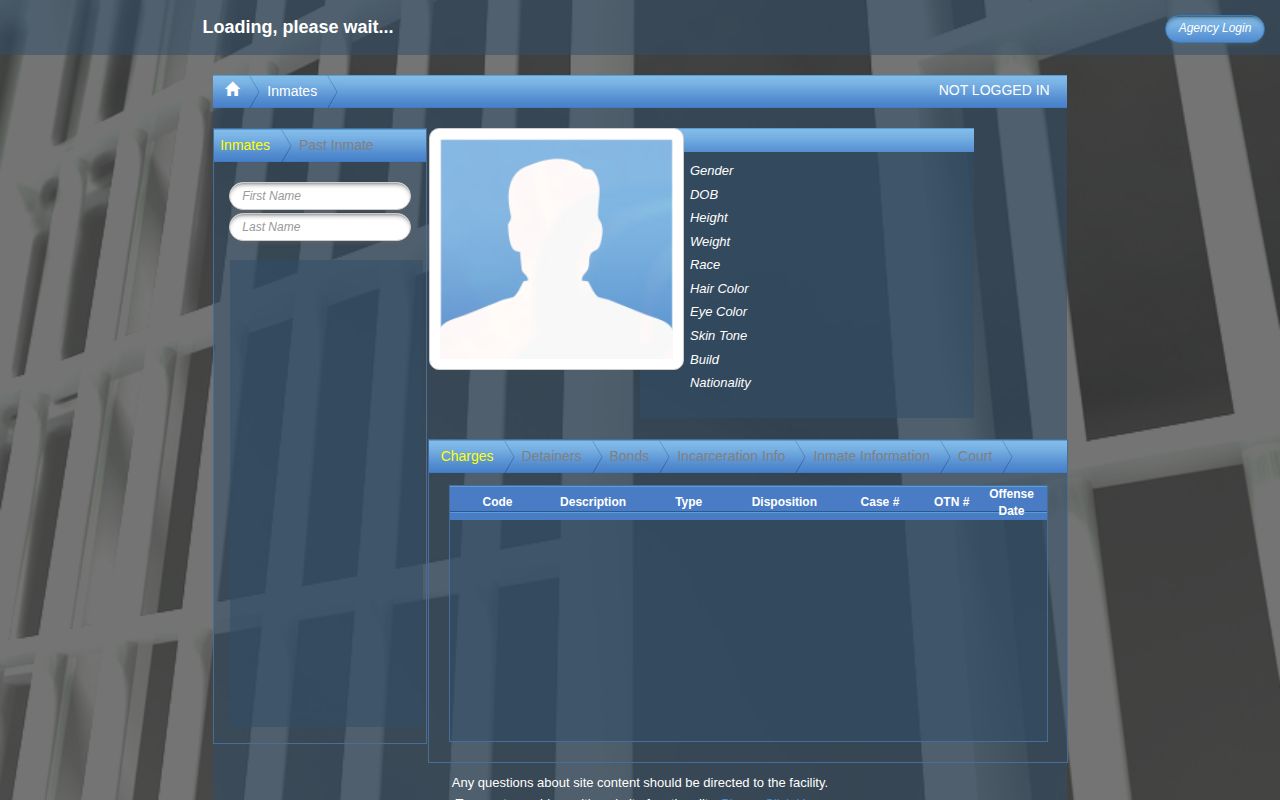 Sunflower County 24 hour release past inmate interface