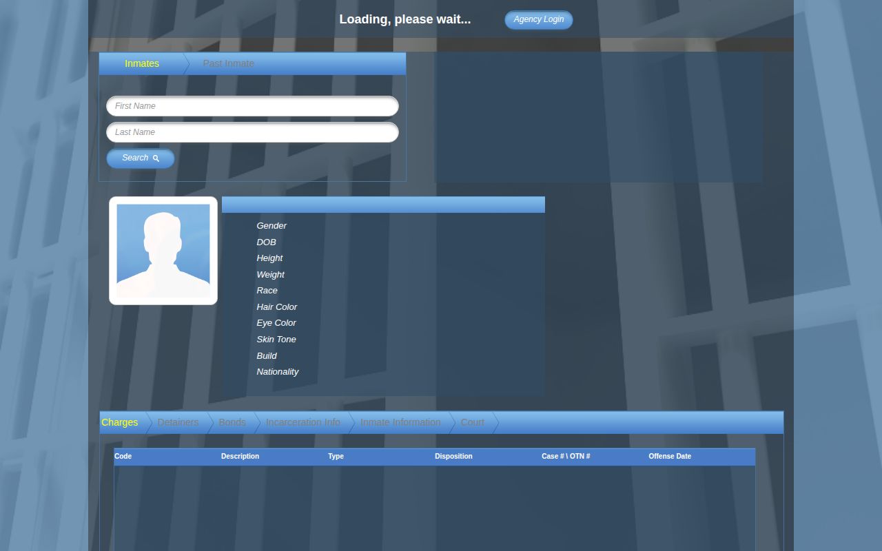 Sunflower County released inmate mugshot and past-booking interface