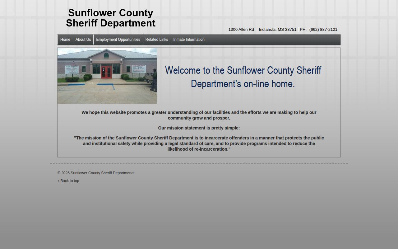 Sunflower County Sheriff route for 72 hour release record checks